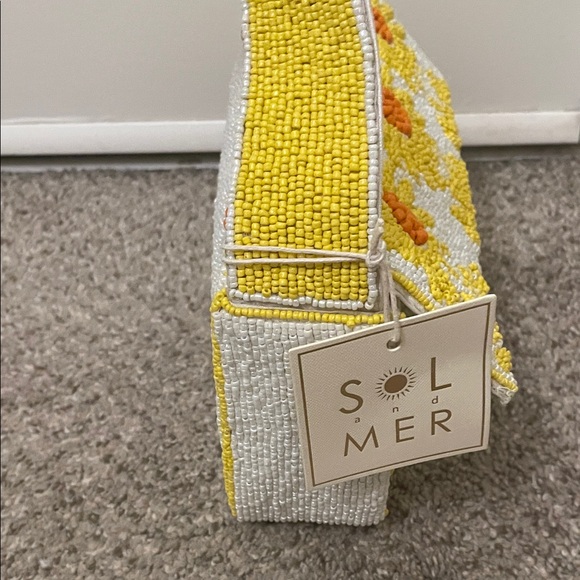Sol & Mer Yellow Floral Beaded Shoulder Bag - Picture 10 of 11